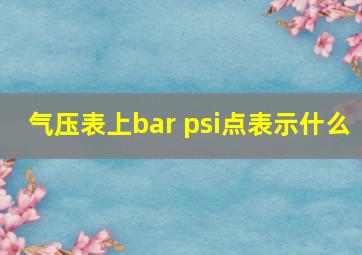 气压表上bar psi点表示什么